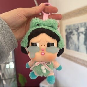 Pop Mart Crybaby Crying Again Series What A Frog Vinyl Plush Keychain